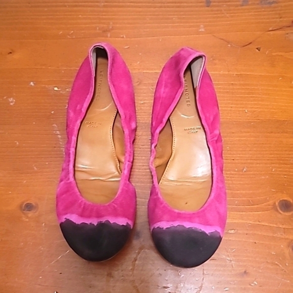 LEIFNOTES ANTHROPOLOGIE TAIKA DIP DYE SUEDE PINK SUEDE BALLET FLATS SHOES 36 - Picture 10 of 10